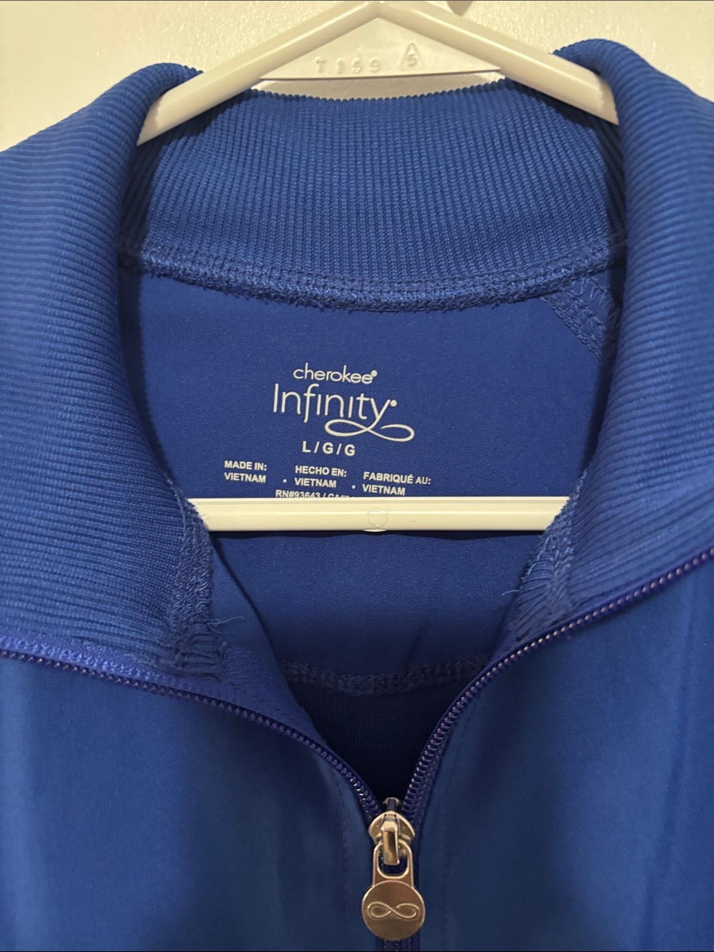 Cherokee Infinity Royal Blue Full Zip Scrub Jacket Women’s Size Large L - Picture 2 of 5